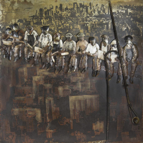 Kovový obraz 100x100 Železný Muži Manhattanu