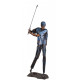 Kovová socha 83x46x28 Modrý golfista 