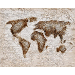 Maľovaný orignál 80x100 Mapa sveta
