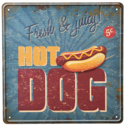 Plechová ceduľa 30x30 Hot-dog