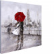 Maľovaný originál 80x80 Červený dáždnik