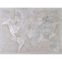 Maľovaný originál 90x120 Mapa sveta