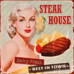Obraz na plátne 28x28 Steak house