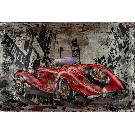 Kovový obraz 60x40 Old red Car