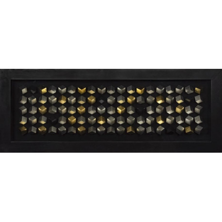 Rámované DEKO obrazy 160x60 Zlato-strieborné kocky